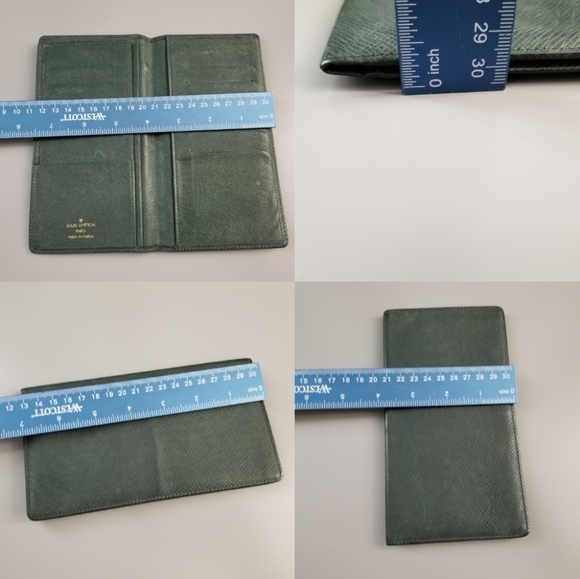 LOUIS VUITTON Vintage Taiga bifold wallet lime green Solid color France - Picture 4 of 16